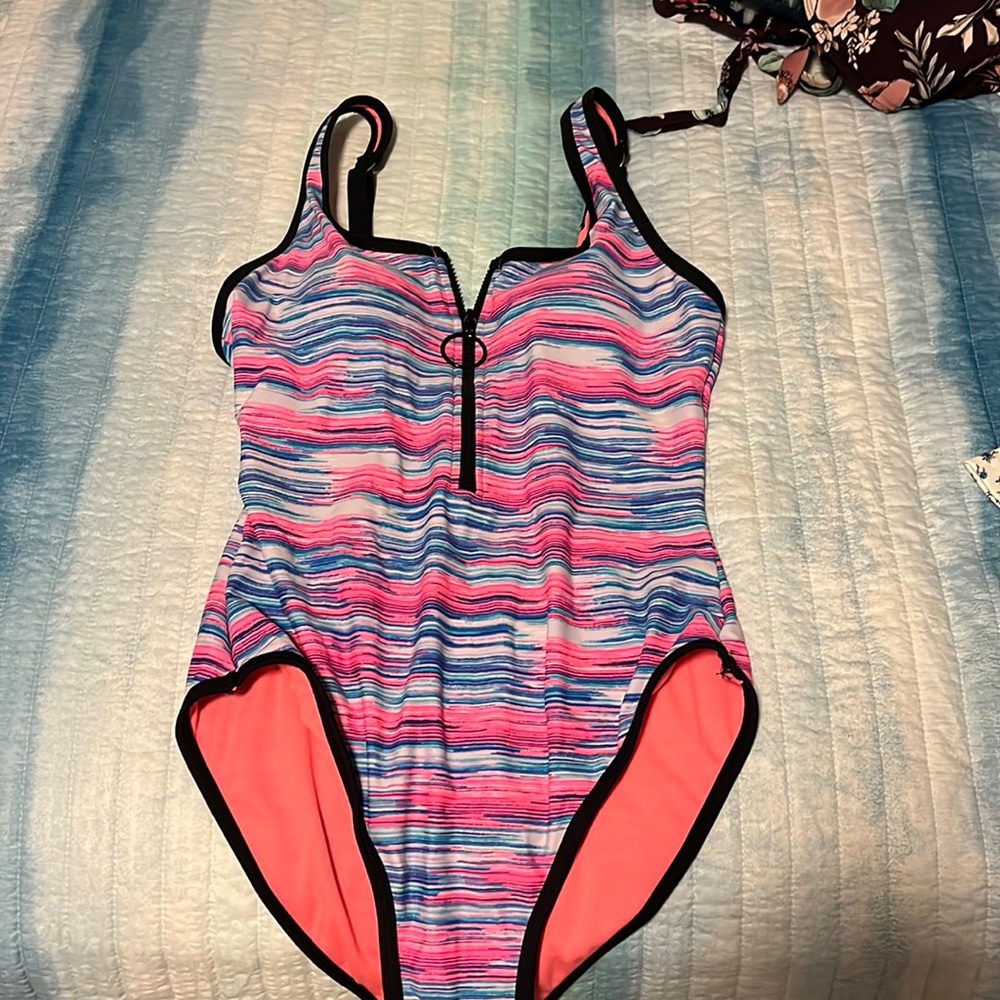 Small pink and blue one piece